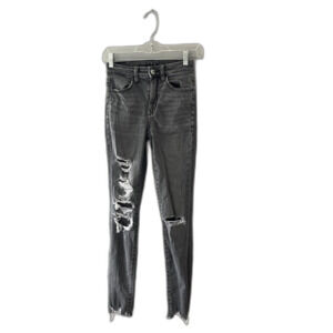 American Eagle AEO gray super hi-rise jegging size 00